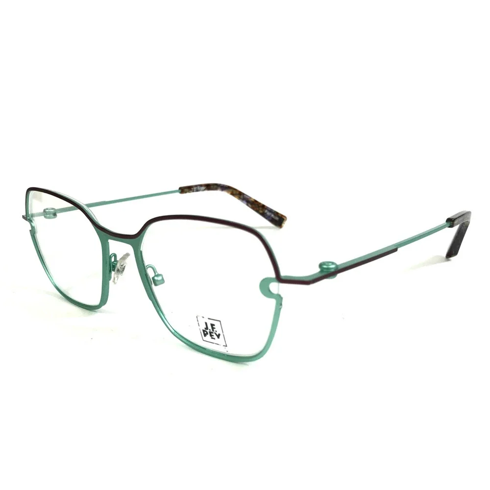 J.F. Rey Eyeglasses Frames JF2968 7040 Mint Green Bordeaux Semi Rim 50-19-143
